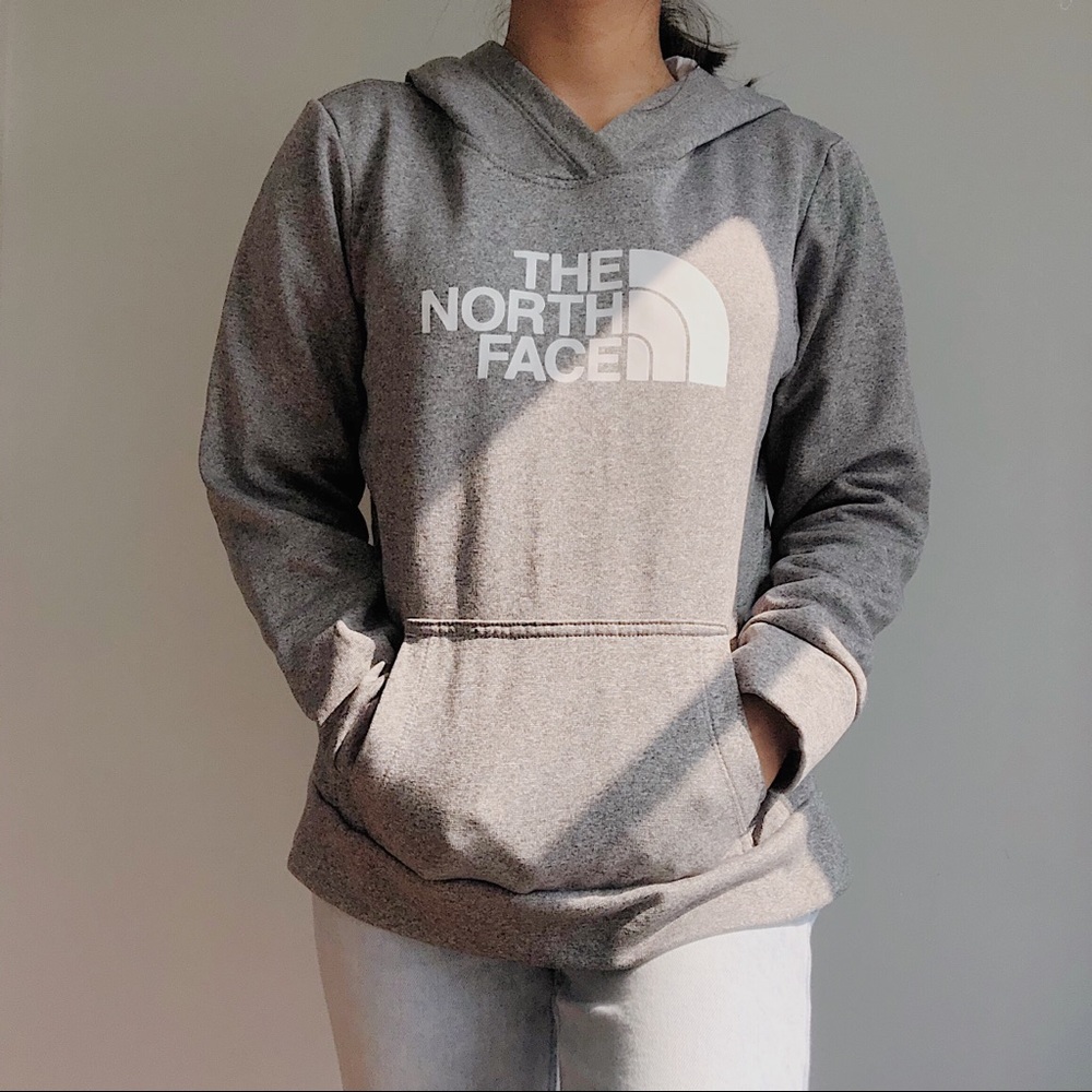 Gray North Face Hoodie Sweater